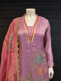 Shimmer Silk with Embroidery Work