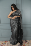 Black Sequins Saree