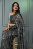 Black Sequins Saree for sale